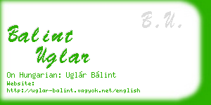 balint uglar business card